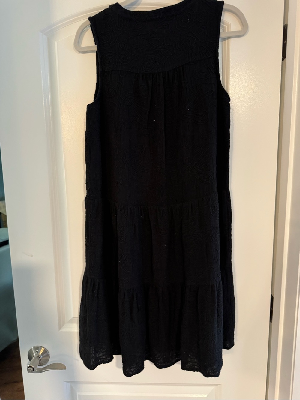 ESQUALO Black Tiered A-Line Sleeveless Skirt